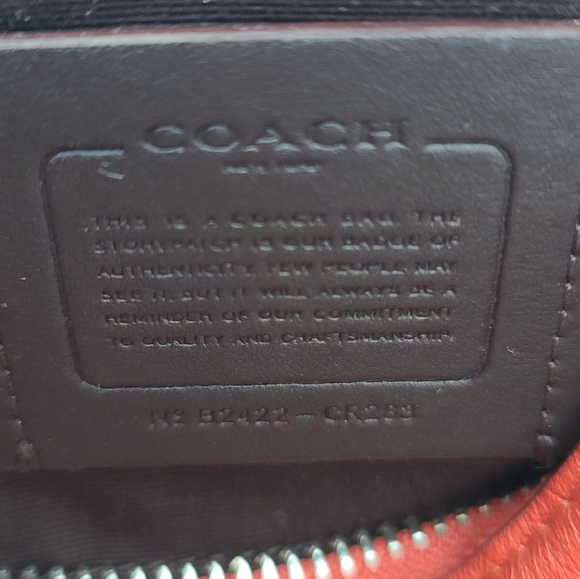 Coach Aria Signature Tan & Red Leather Shoulder Crossbody Bag #CR283 - Picture 11 of 11
